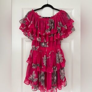 MISA Los Angeles Isella x Revolve Dark Pink Off the Shoulder Dress